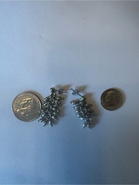 Silver Cluster Drop Earrings - Women Jewelry